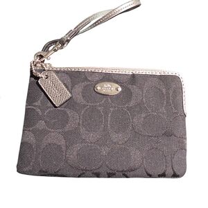 #89 Coach Black and Silver Wristlet
